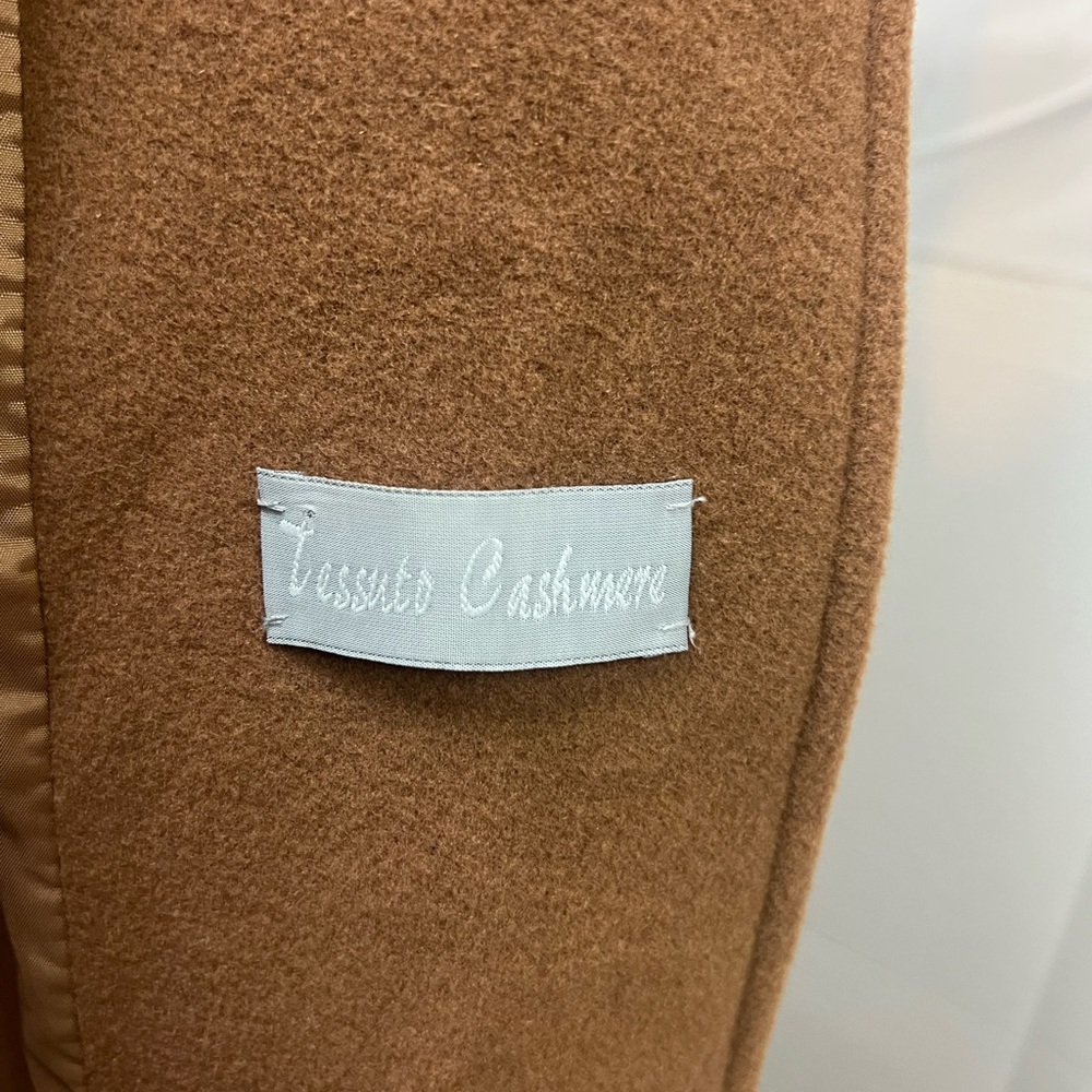 NWT Womens M Long Cashmere Wool Luciana Barontini Brown Full Length Vintage Coat - Picture 9 of 9